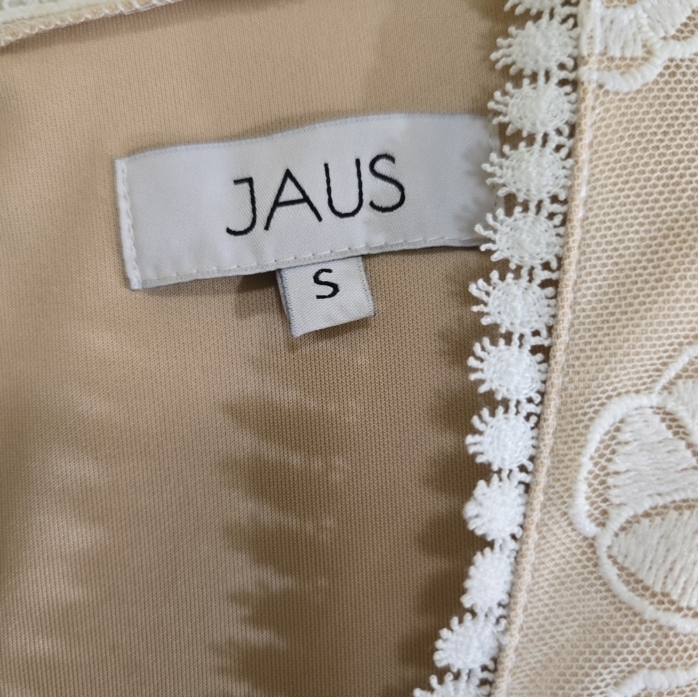 Jaus Tallulah Maxi Dress in Ivory/Nude Small Plunging Neck Lace Wedding Bride - Picture 8 of 10